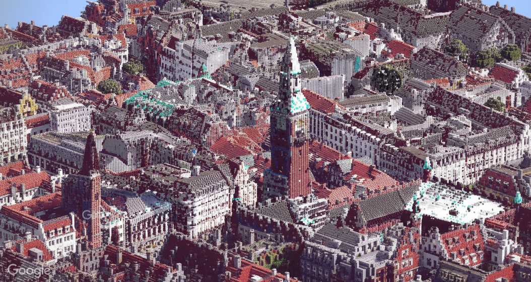 Voxel world illustration